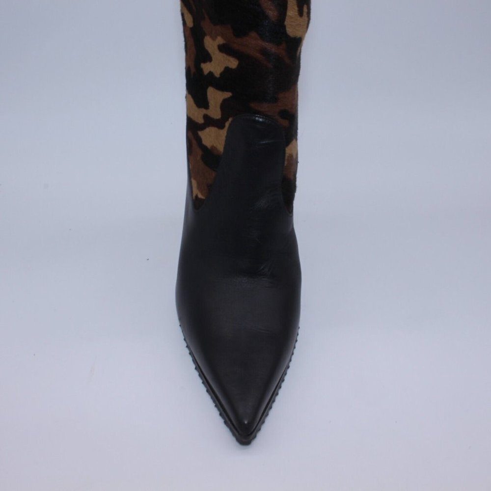 Michael Kors Camo Calf Hair Black Leather Boot Size 40 One Boot Only Not A Pair - Picture 8 of 11